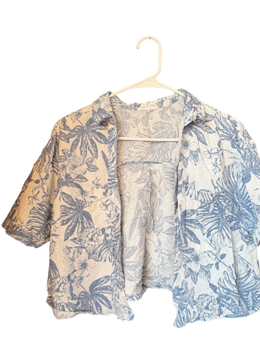 cropped beachy button up